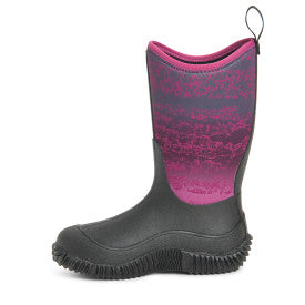 Open-Box Muck Child Hale Rain Boot, Black/Magenta Digi Terrain Fade, 7