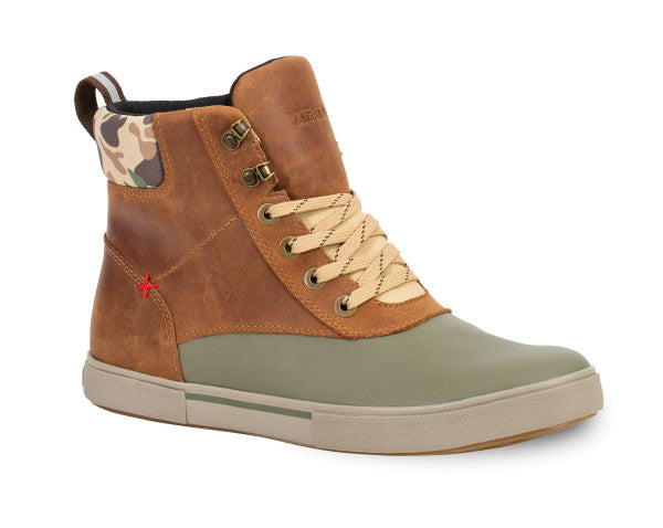 Xtratuf Men's Leather Ankle Deck Boot Lace Cathay Spice/Camo