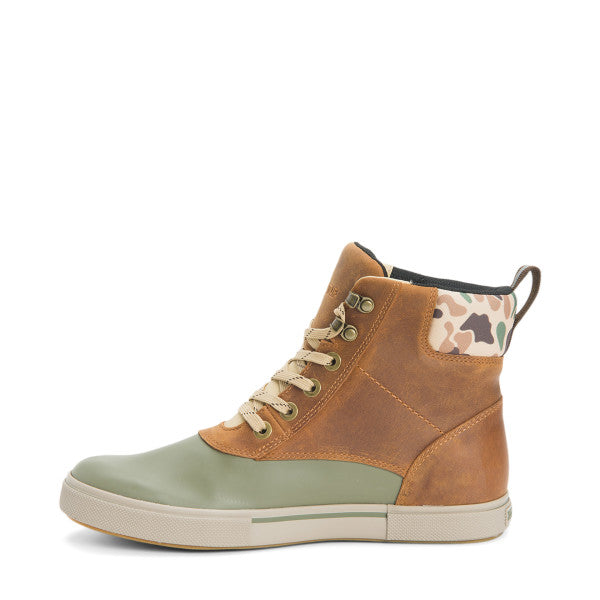 Xtratuf Men's Leather Ankle Deck Boot Lace Cathay Spice/Camo