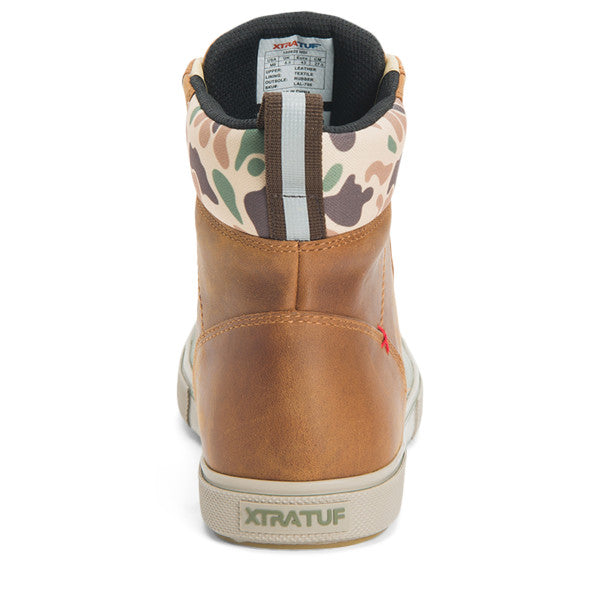 Xtratuf Men's Leather Ankle Deck Boot Lace Cathay Spice/Camo