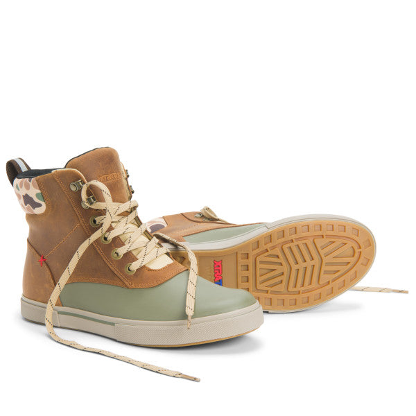 Xtratuf Men's Leather Ankle Deck Boot Lace Cathay Spice/Camo