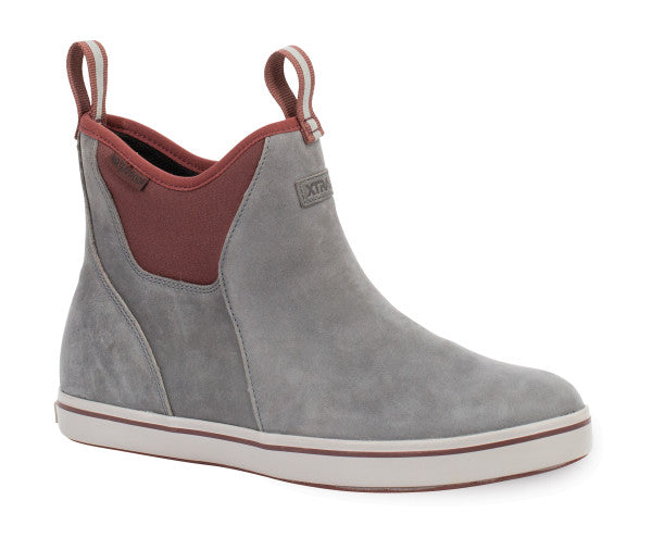 Xtratuf Men's In Leather Ankle Deck Boot Gray/Rum Raisin