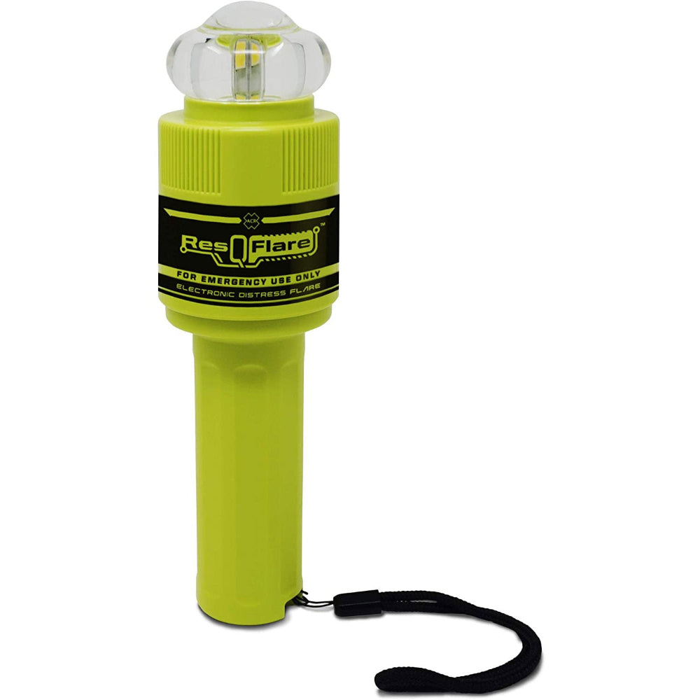 Green ResQFlare emergency distress light on a white background