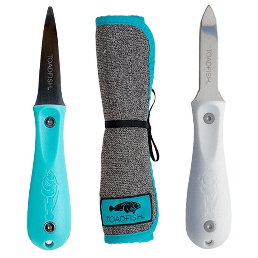 Put 'Em Back Oyster Knife, Professional Oyster Knife, Cut-Proof Shucking Cloth