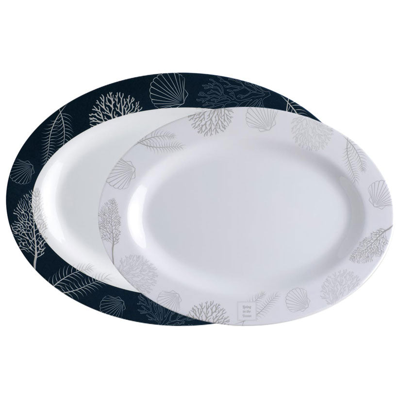 Oval Melamine Platter Set, Living, 2 Pcs