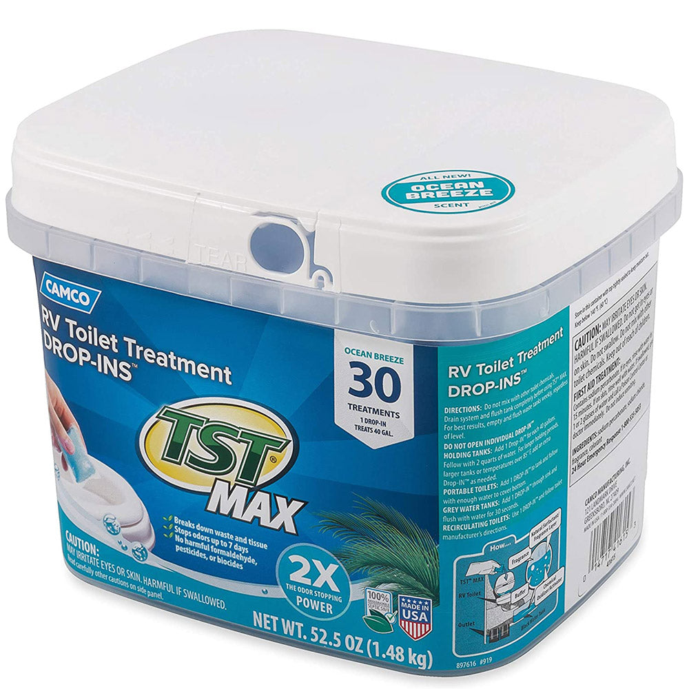 Camco TST Max Drop-Ins, Ocean Breeze, 30 Pack