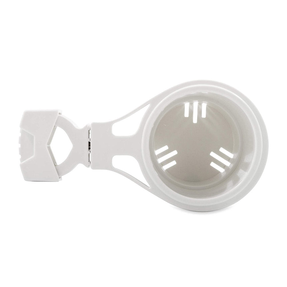 Small Clamp-On Cup Holder, Rail Mount, White