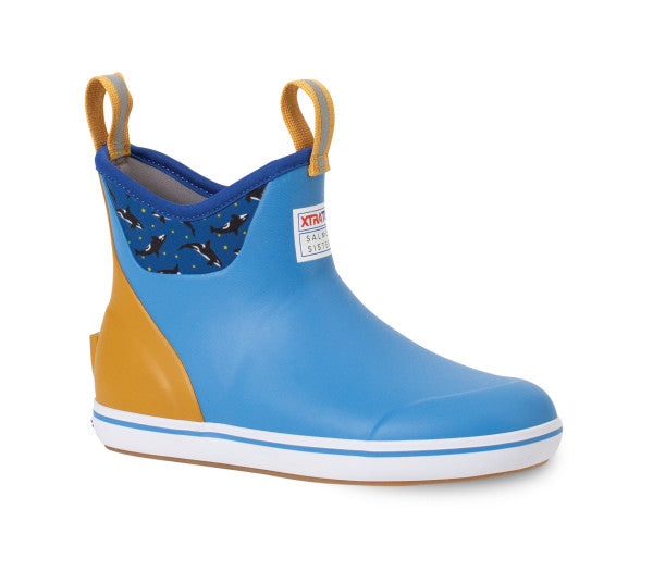 Women's 6" Salmon Sisters Ankle Deck Boot, Light Blue