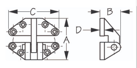 Stainless Hatch Hinge, Bulk