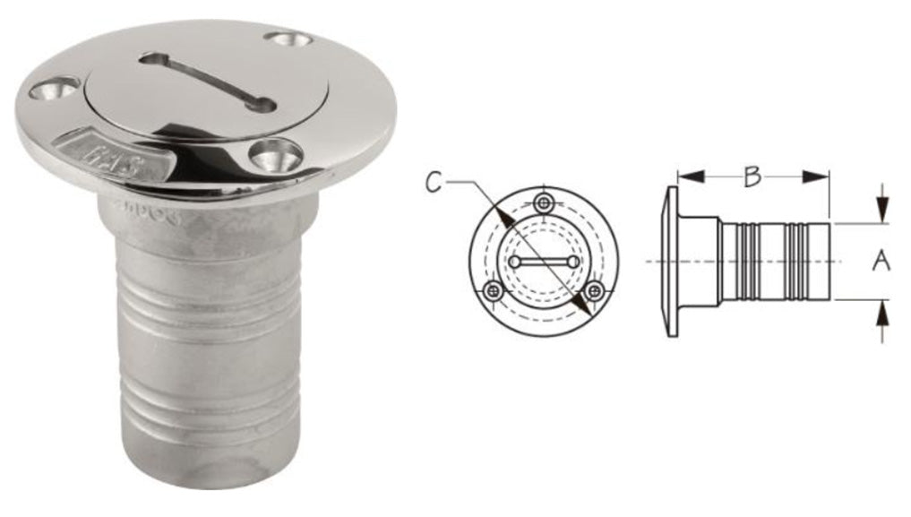 SS Hose Deck Fill, Gas, Bulk