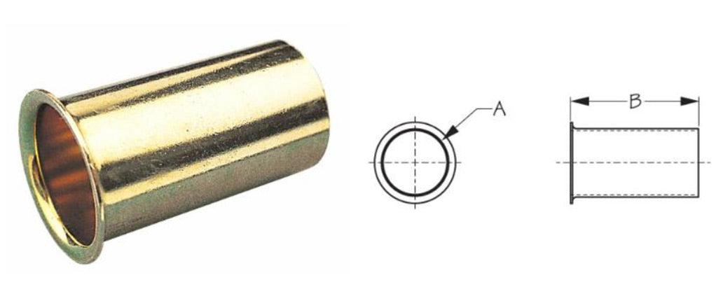 Brass Drain Tube, 1" x 1 7/8", Bulk