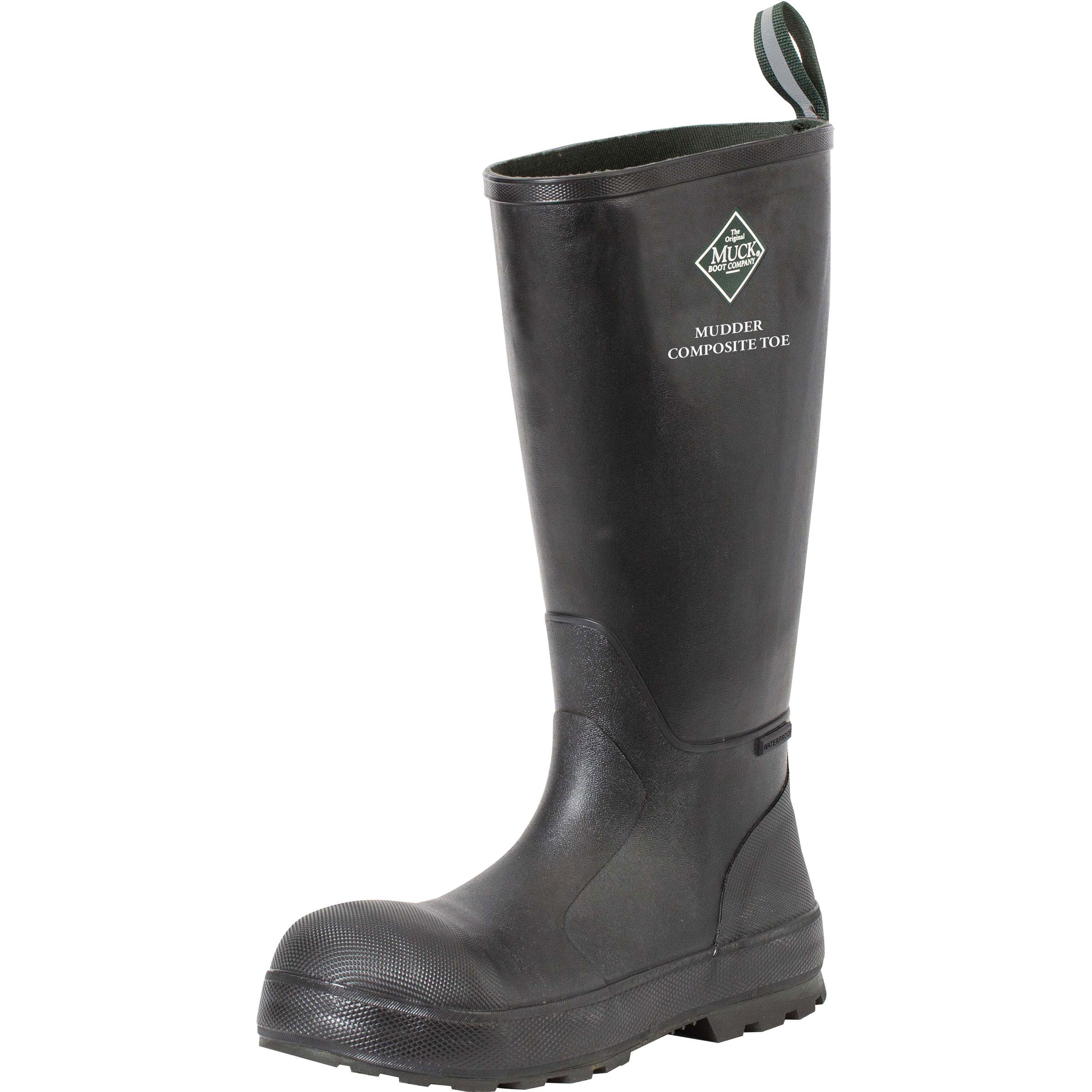 Open-Box Muck Men's Mudder Tall Waterproof Boot, Composite Toe Black, 7