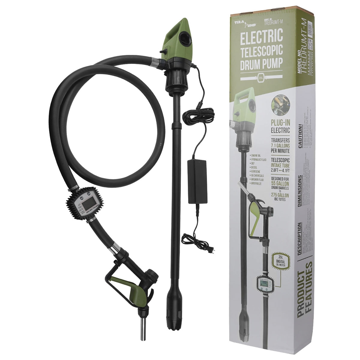 TREDRUMT-M - Metered Electric Drum Pump Telescopic