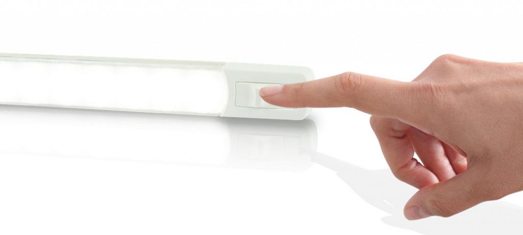 LED Surface Strip Light with Switch, White