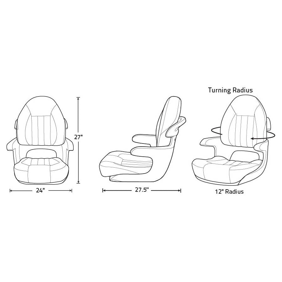 ProBax Captain's Seat, White/Gray/Carbon