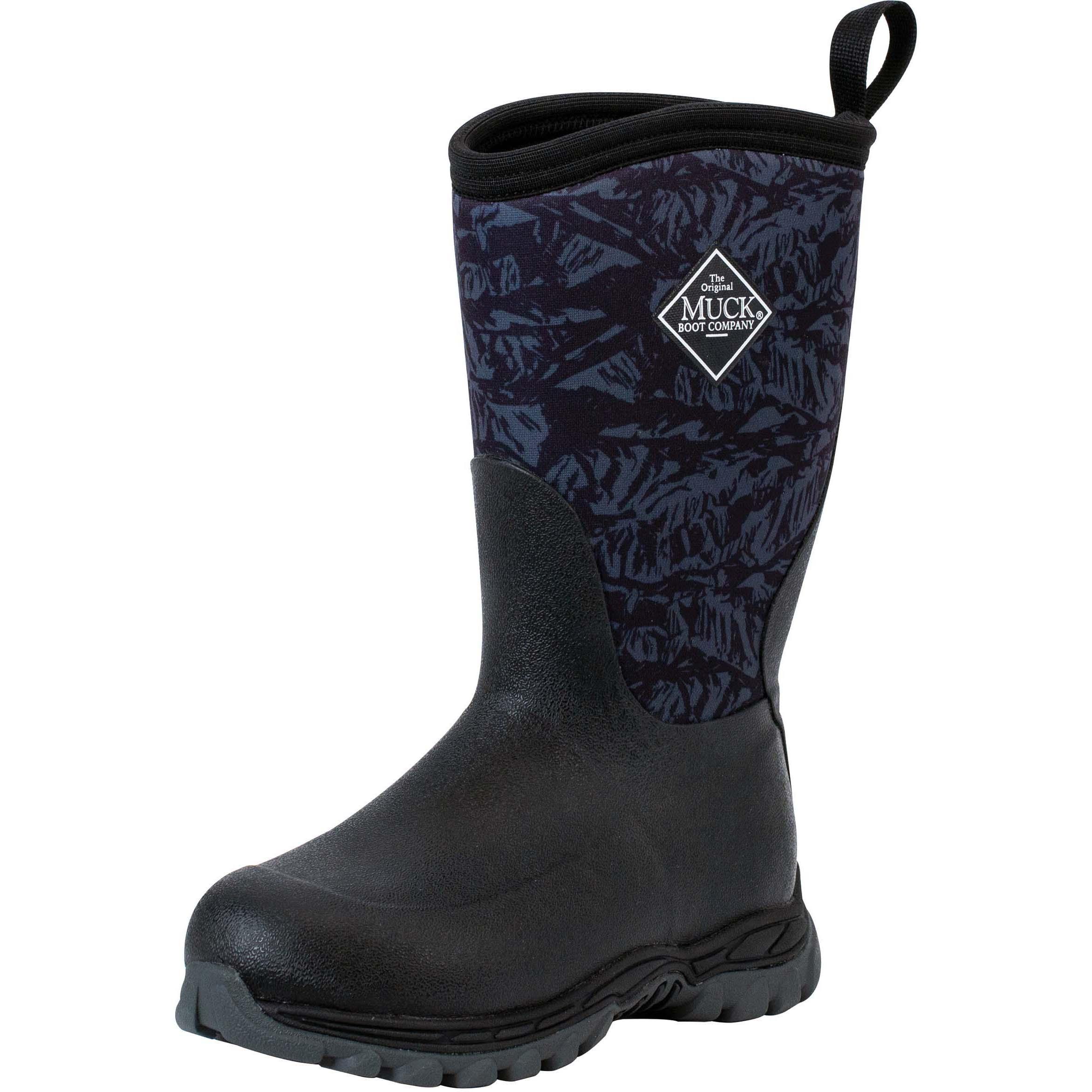 Muck Rugged II Rain Boot, Child / Youth Black / Mountain Terrain Print
