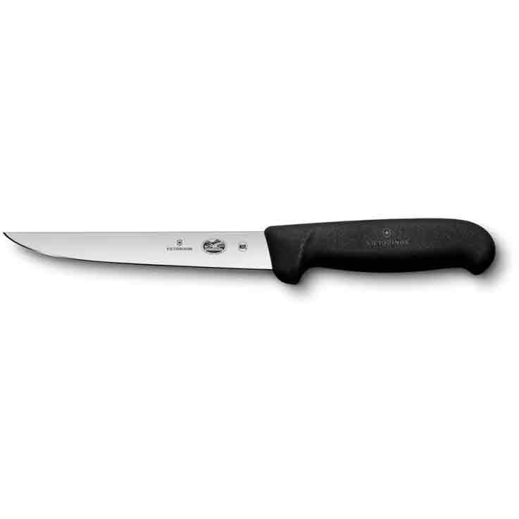 Victorinox Stiff Boning Knife 6" Blade Black Fibrox Nylon Handle