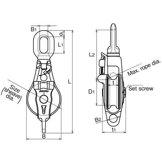 Asano 100mm Snatch Block Type III-A
