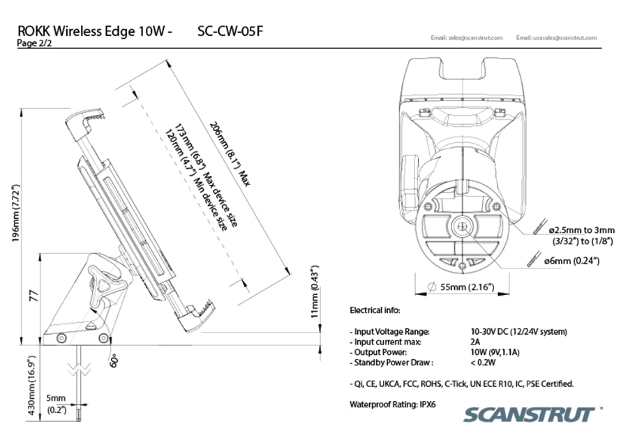 Edge 10W Qi Certified Waterproof Wireless Charger
