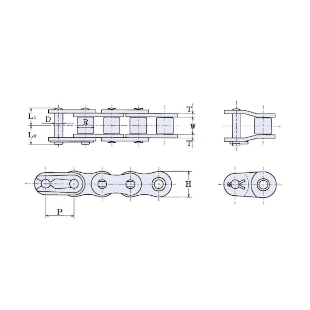 HKK Chain, Stainless Steel ANSI Chain, 60R50SS, by the foot