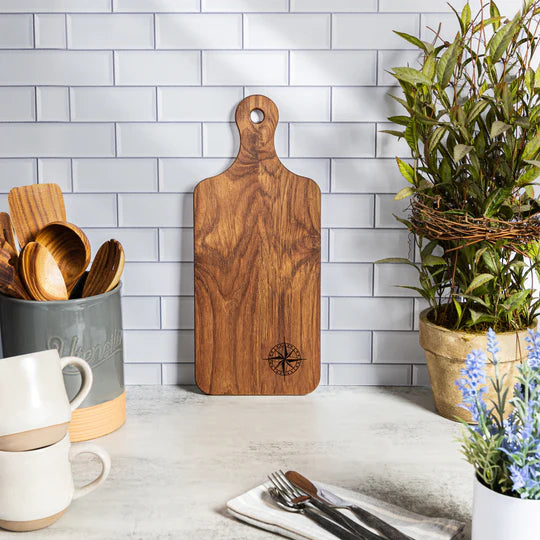 Charcuterie Board w/ Compass Design - Small, 7" x 12"