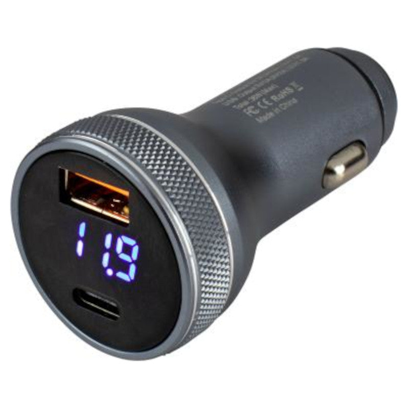 Sea-Dog USB 3.0 & USB-C Power Plug With Voltmeter, 426514-1