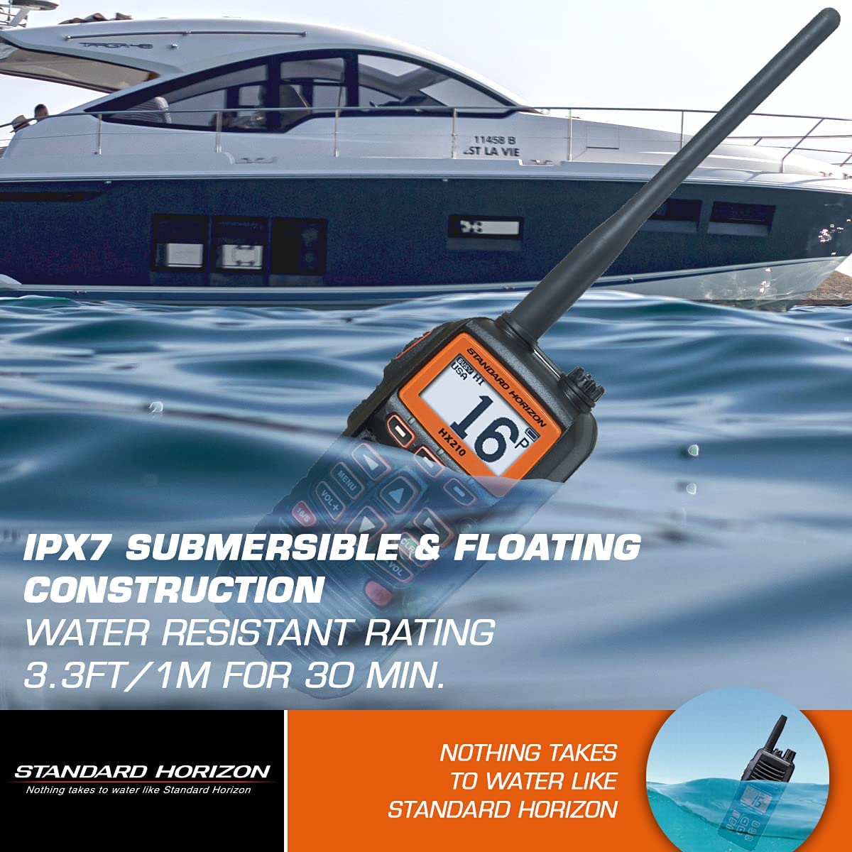 HX210 6W Floating Handheld Marine VHF Transceiver