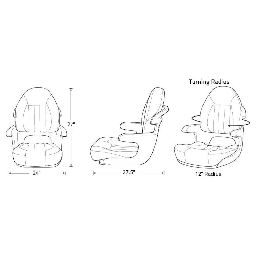 ProBax Captain's Seat, Black/Charcoal/Carbon