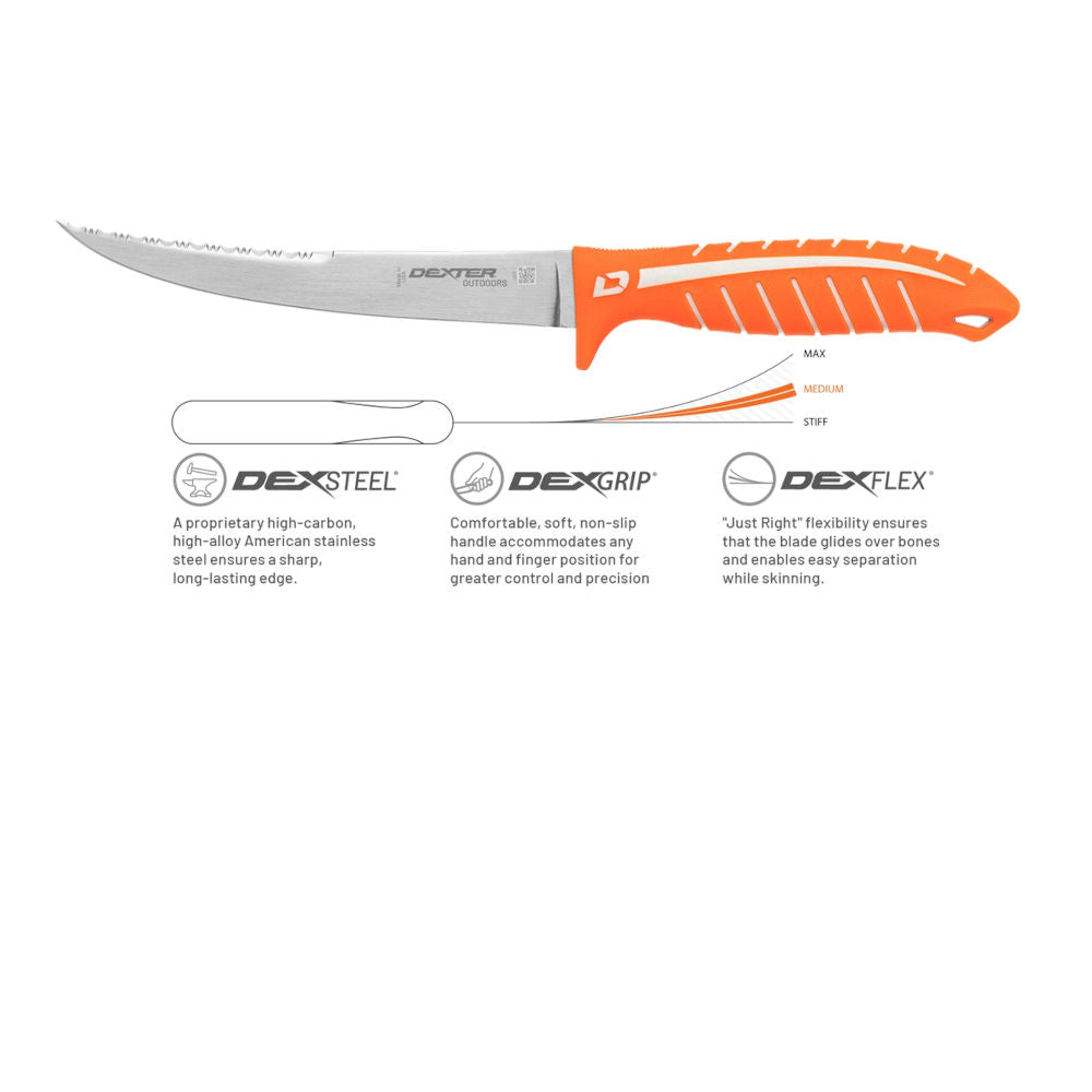 Dexter Russell DEXTREME Stiff Fillet Knife, Dual Edge