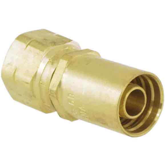 Parker Marine Hose Fittings – MS Series, Crimp, Female SAE 45° - Swivel - Straight, Brass, .375" Port Connection