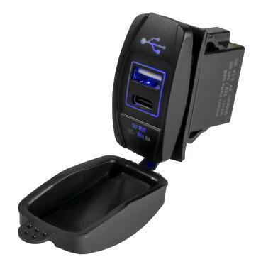 USB & USB-C Rocker Switch Style Power Socket