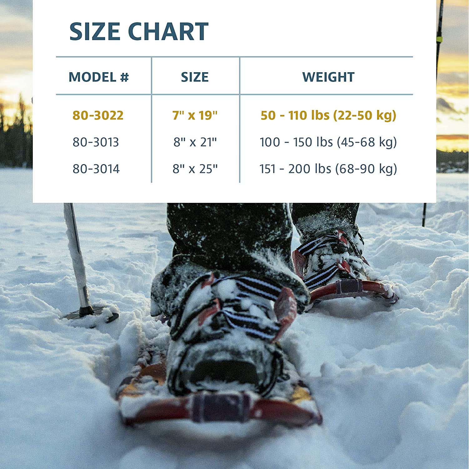 Women's Advanced Float Series ADV Float Snowshoe Kit, 8" x 21" (User + Gear Weight Range, 100-150 lbs)