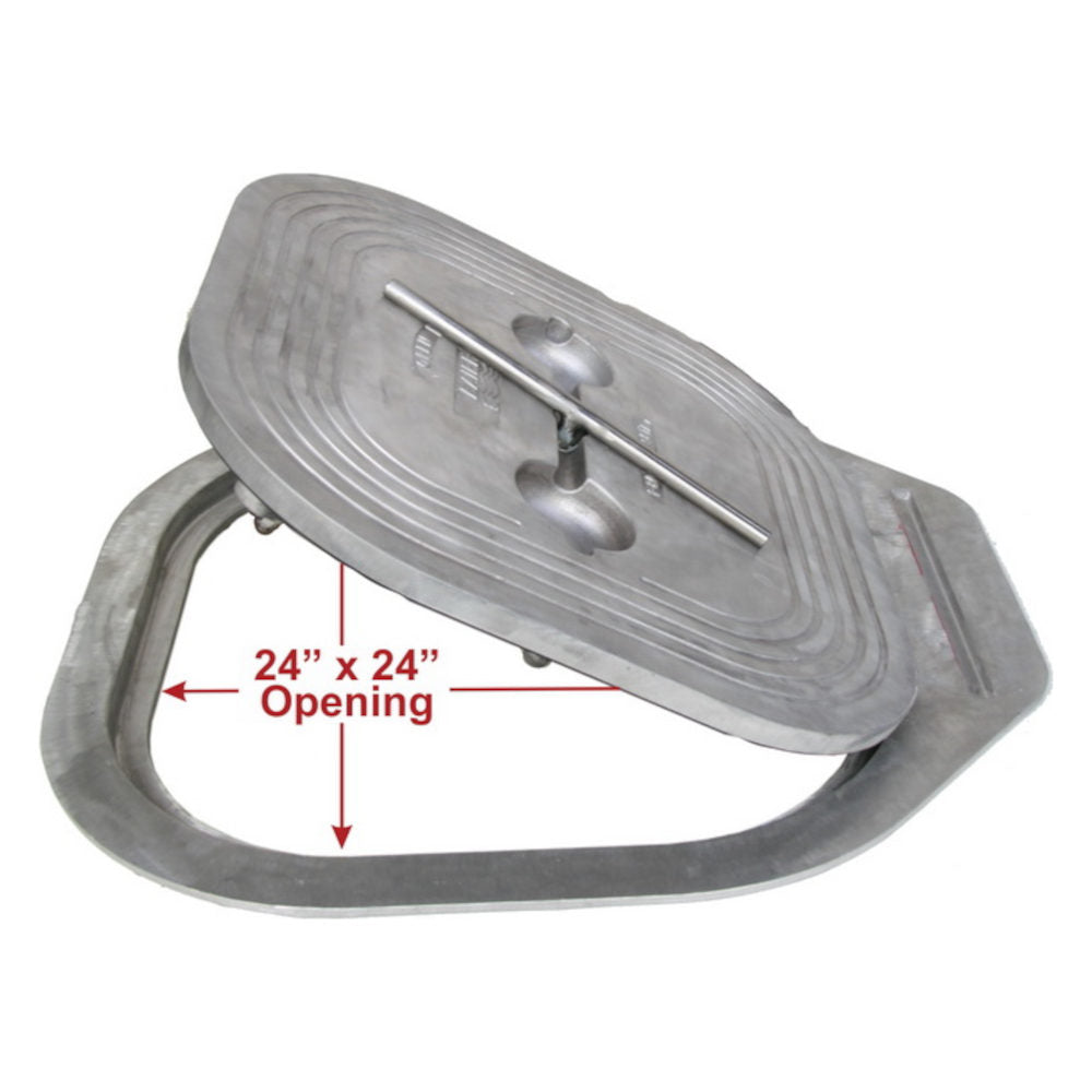Baier 24" x 24" Hinged Hatch Al Lid/Al Ring