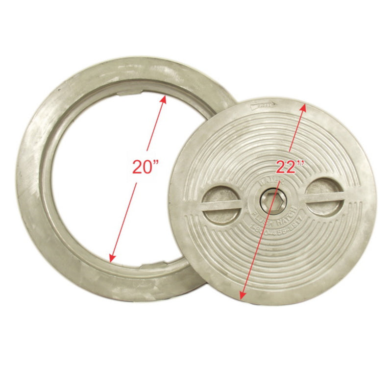 Baier Marine, Hatch, Lift Out 20" Round, Steel Lid /Steel Ring