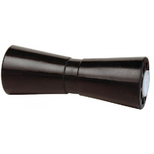10" L Black Rubber V-Shaped Keel Roller for 5/8" Shaft