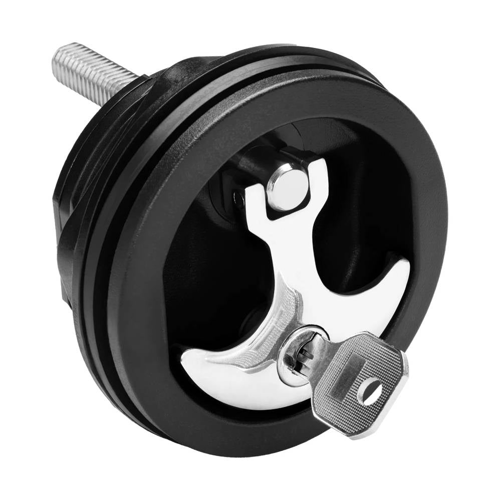 T-Handle Locking Latch, 3" Black Nylon/Chrome T-Handle, NO Cam Bar, S-9415B