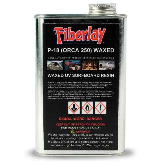 Fiberlay P18 Orca (250) Surfboard UV with Wax Finishing Resin - Gallon, Quart