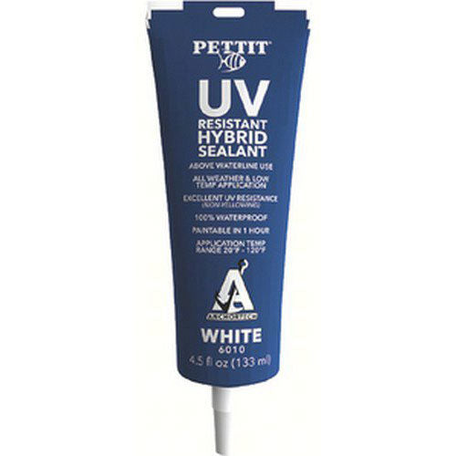 Pettit Anchor Tech UV Resistant Adhesive Semi-Permanent, Waterproof, Paintable Sealant 4.5oz White