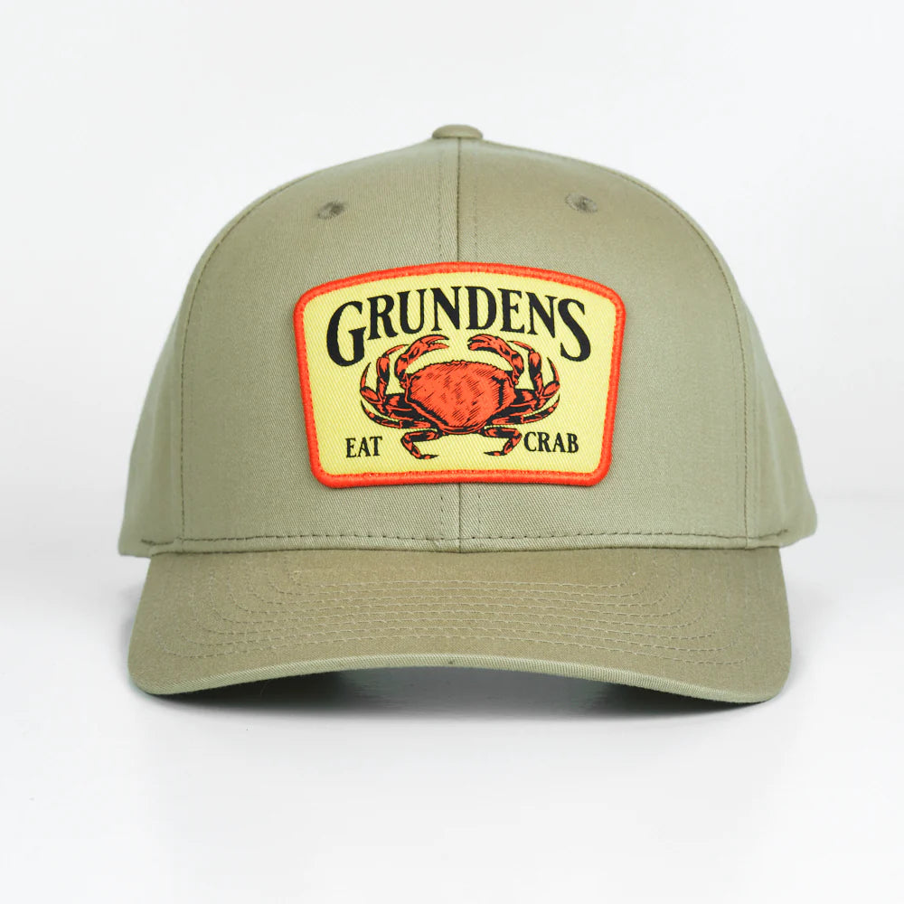 Grundens Eat Crab Trucker Hat Khaki