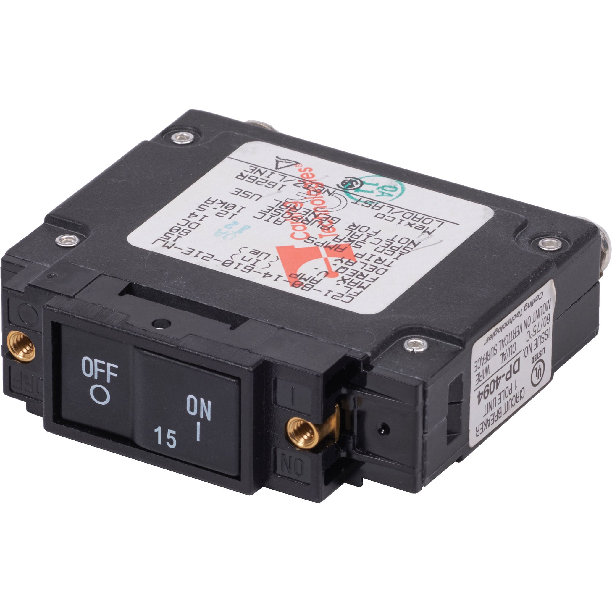UL-489 Circuit Breaker - 15A Flat Rocker