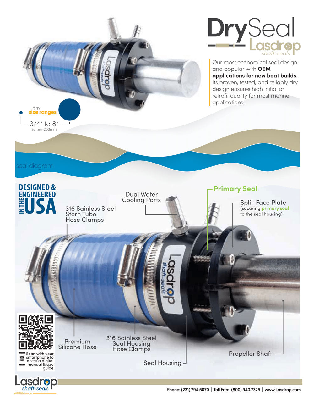 DrySeal Dripless Shaft Seal for 3/4" - 4" Shaft
