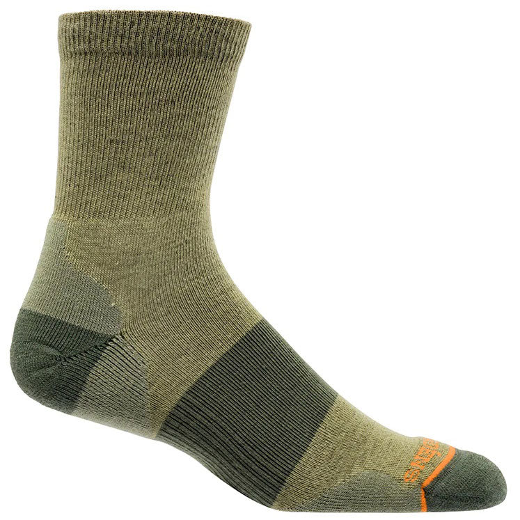 Grundens, Merino Wool Mid Sock, Light Gray and Olive