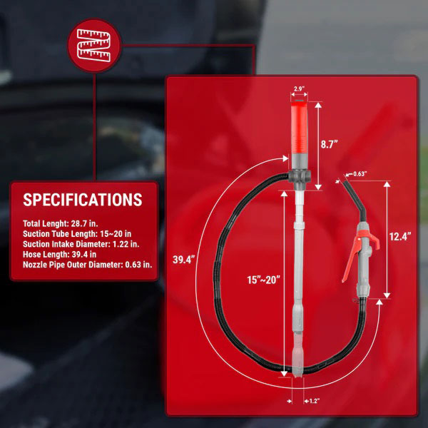 Telescopic Battery Powered Fuel Transfer Pump