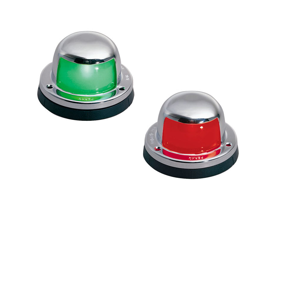 Perko Navigation Side Lights, Horizontal Mount, S.S. Top/Black Base, 12 volt, 1 Pair