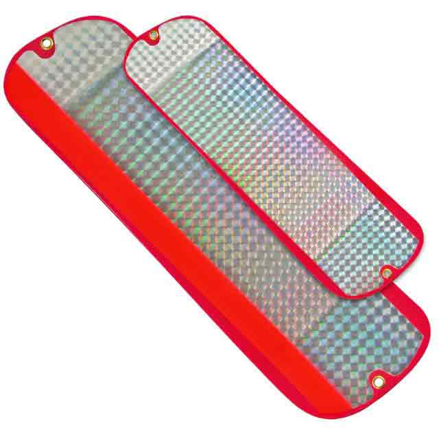 Oki Tackle Big Shooter Flasher - Red, Red Striper Silver Prism