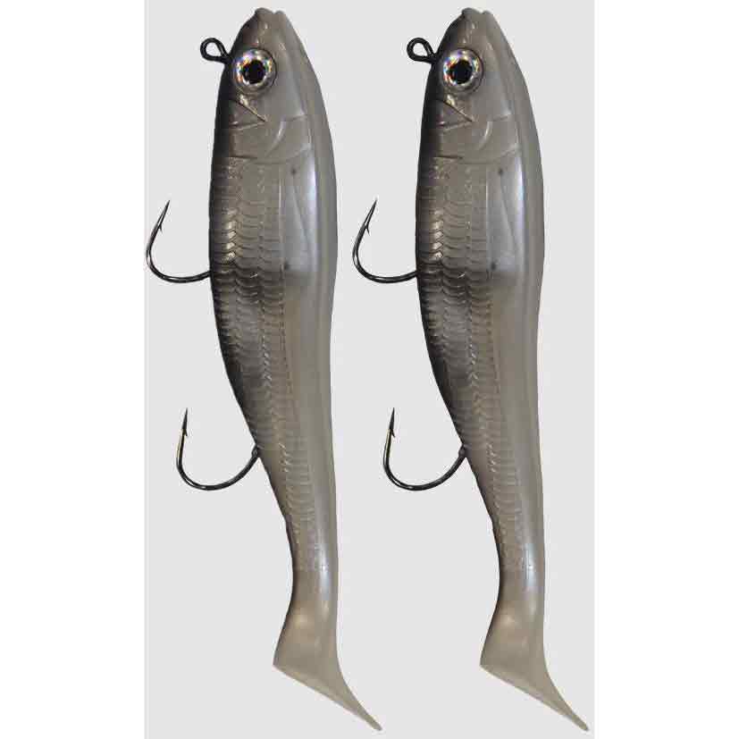 Lighthouse Lures Mega Bite Swim Tail Jig, 3oz, 2 Pack - White Line