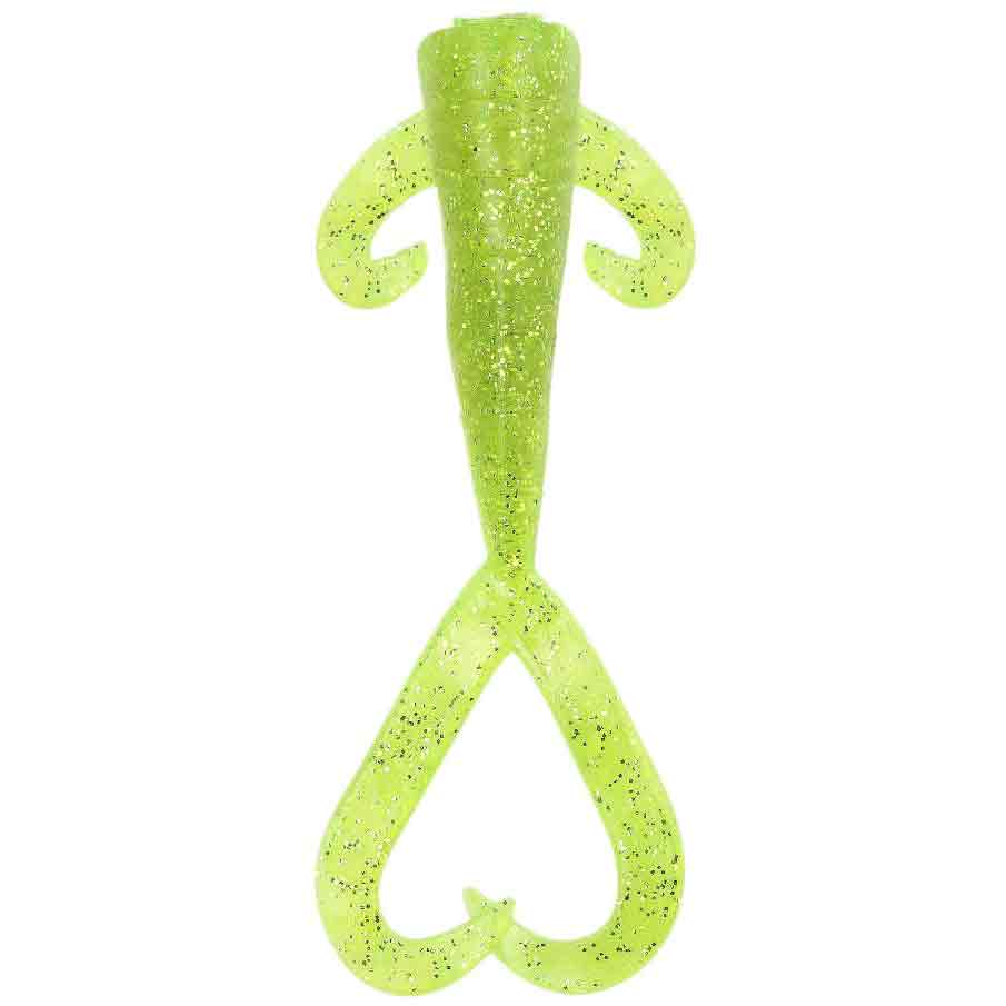 Delta Tackle Scampi 8" Double Fin, 2 Pack, Chartreuse