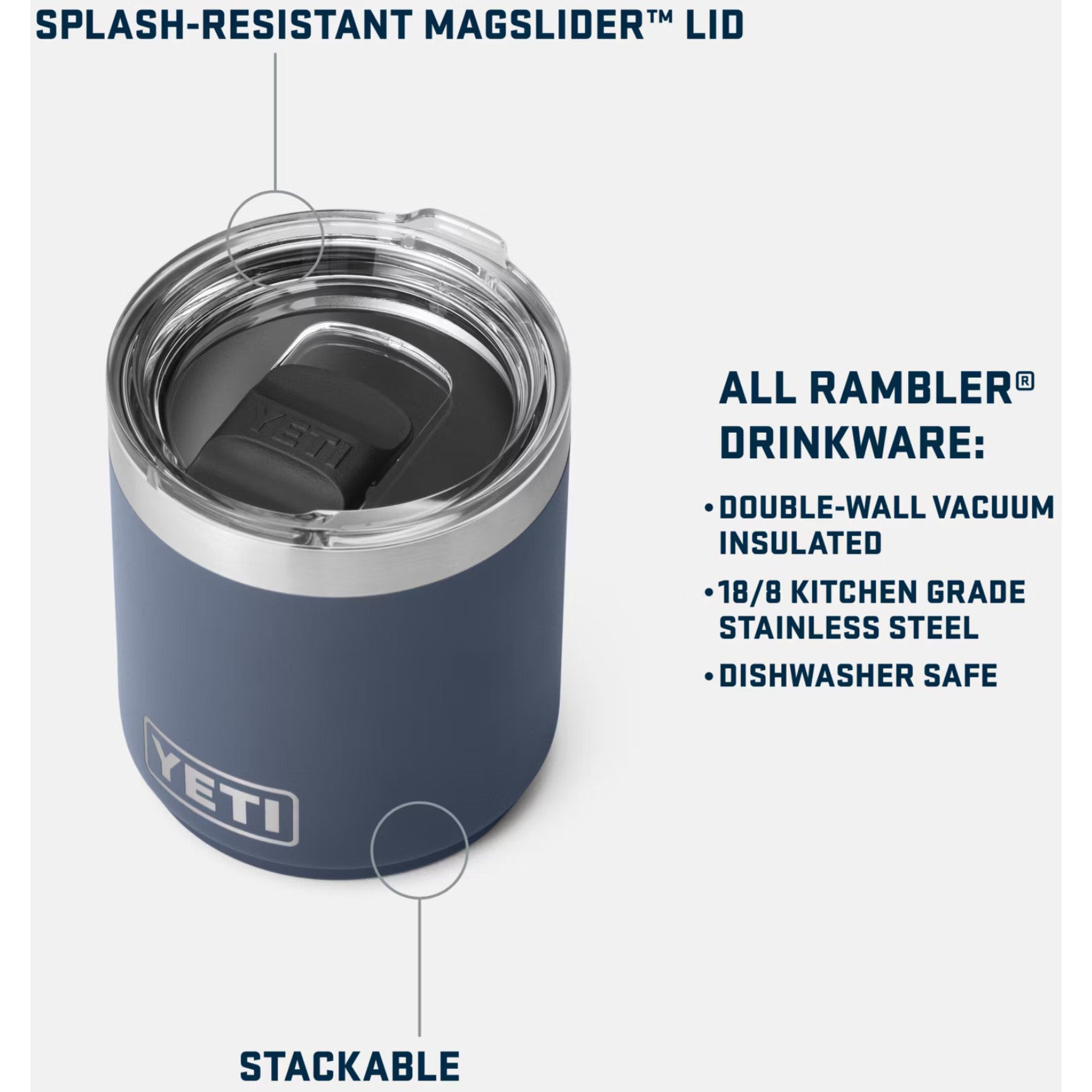 Yeti 10oz Stackable Lowball Tumbler with Magslider Lid