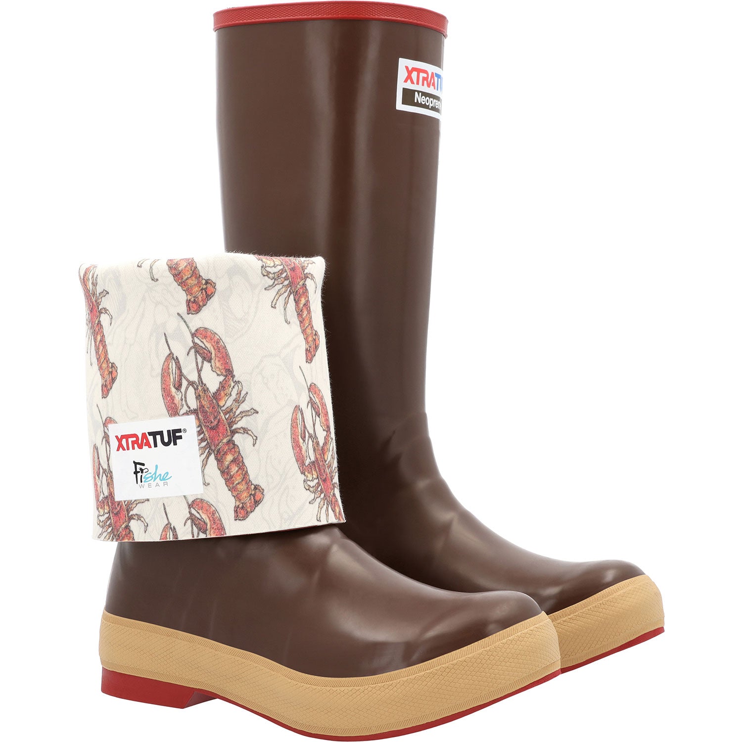 Xtratuf Women's Fishe® Wear Legacy 15", Brown, Lobster Print