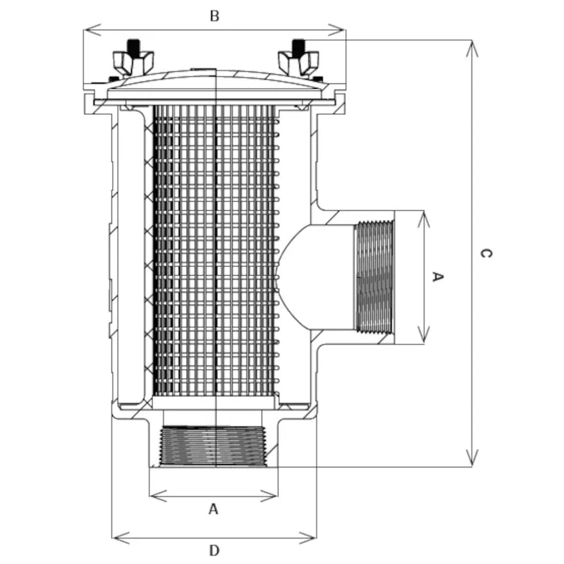 Arctic Stainless Steel Water Strainer, 1-1/2" (BISO)